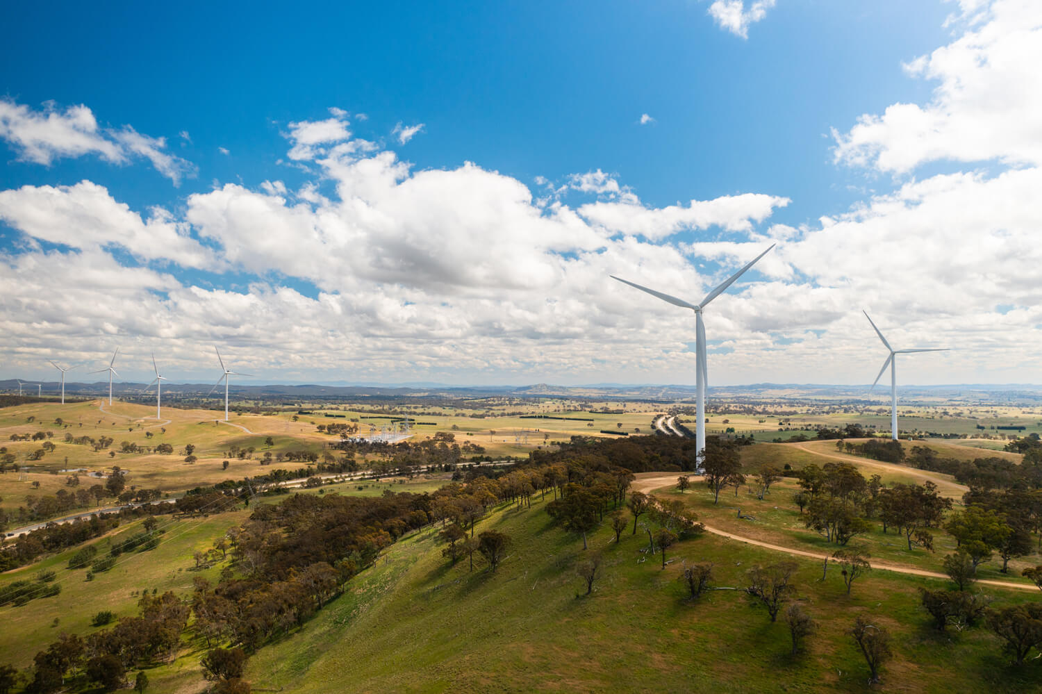 A landscape with wind turbine in NSW.