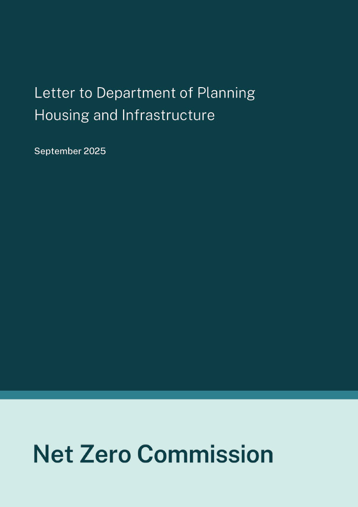 Letter to Department of Planning, Housing and Infrastructure 